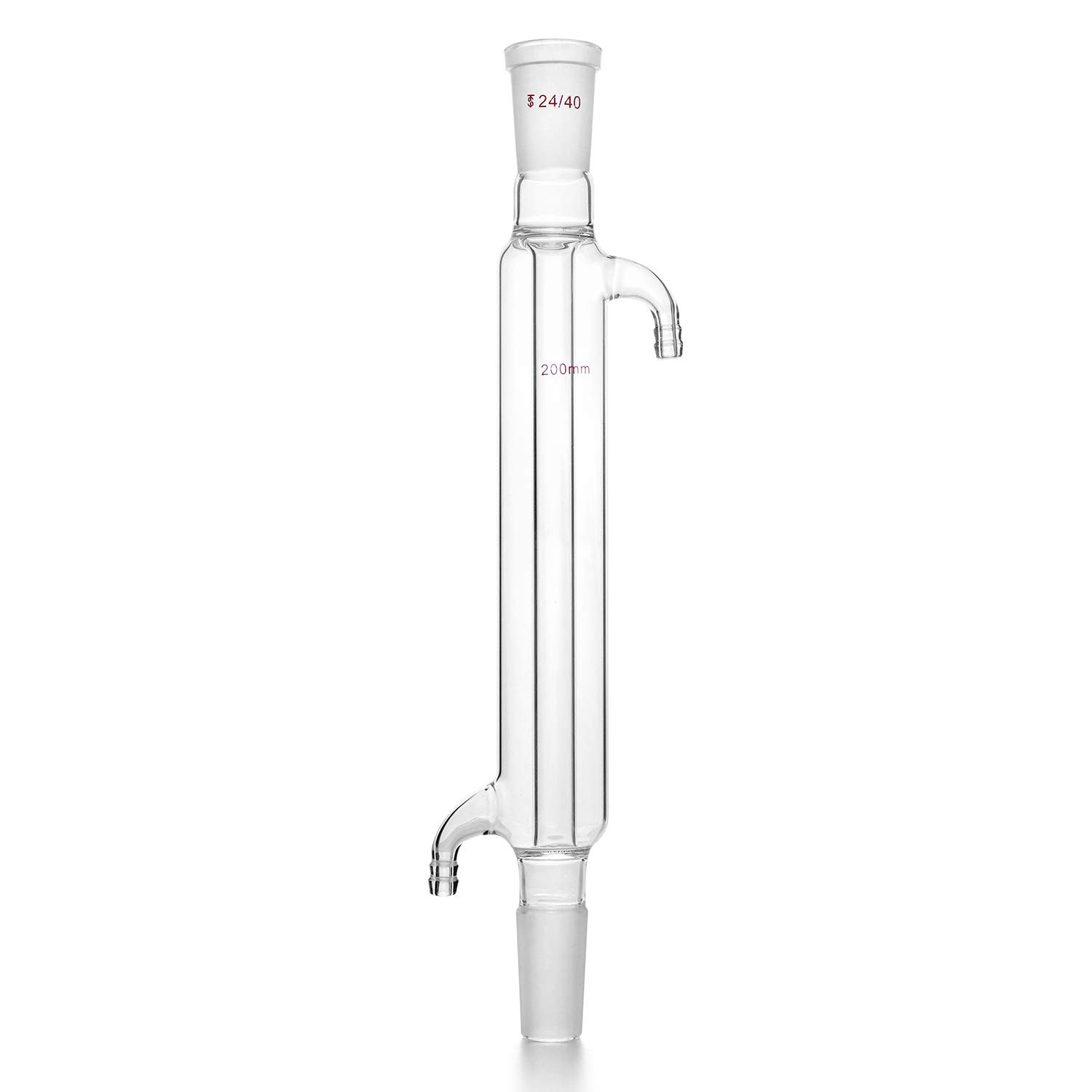 QWORK Jacket 200mm Glass Liebig Condenser with 24/40 Joint for Laboratory