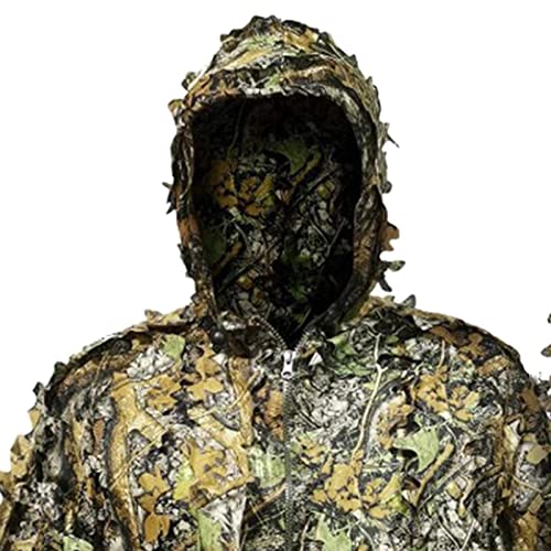 Conjunto de 3D Ghillie Jaqueta de Caça Calça Camuflagem Roupas Folhosas Roupas para Acampamento Tiro