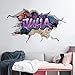 tjapalo® vr201 3D Wandtattoo Graffiti Name Wandaufkleber Kinderzimmer Mädchen wandtattoo Teenager Cool Wandtattoo Kinderzimmer Name, Größe: B40xH23cm