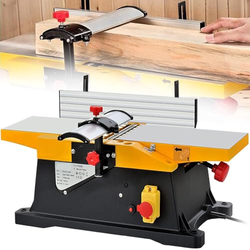 DDZJTPP Multifunktions Hobelmaschine Für Die Holzbearbeitung, 6 Zoll Tischhobelmaschine, 12000 U/Min Abrichthobelmaschine, Hochleistungs Tischhobelmaschine, Einstellbare Schnitttiefe Von 0–3 Mm