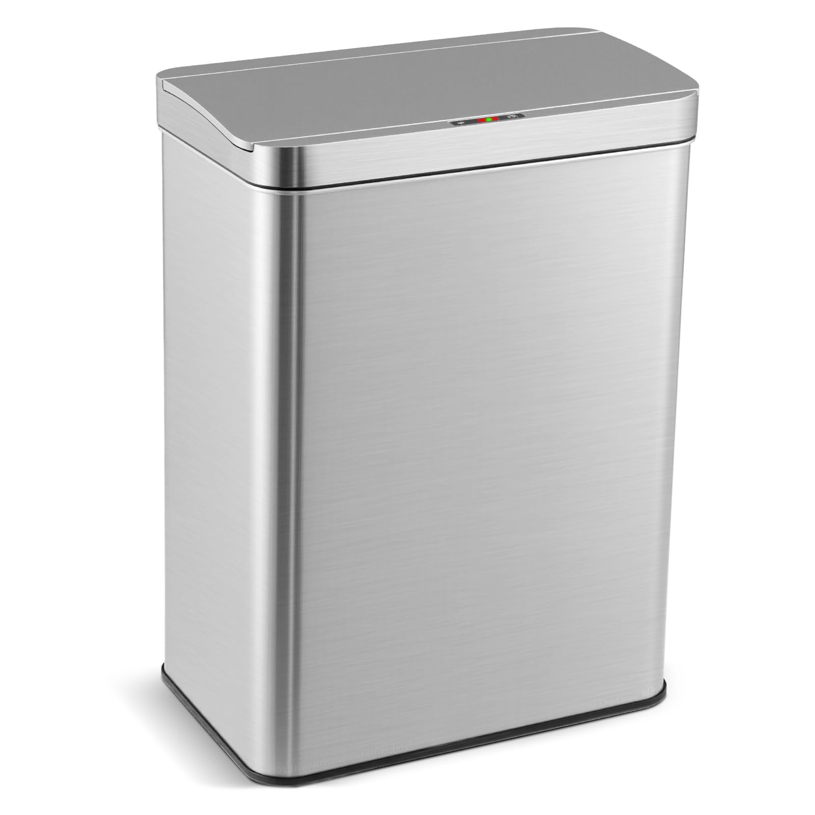 TANGZON 53L/60L Automatic Sensor Kitchen Bin, 3-Layered Stainless Steel Touchless Infrared Motion Waste Bin with Soft Closure Lid & Non-slip Base, Fingerprint-Proof Smart Trash Can Dustbin (53L)