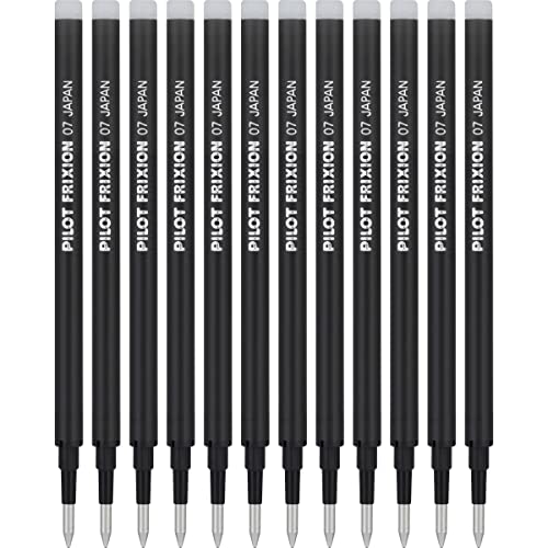 PILOT Pen FriXion Gel Ink Refills for Erasable Pens, Fine Point, Black Ink, 12-Pack