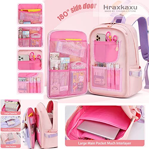 Cute Bunny Backpack, Kawaii Bunny Backpacks Girls,Back To School Large Capacity Waterproof Bookbag for Grades 1-6 Bags(Blue)3