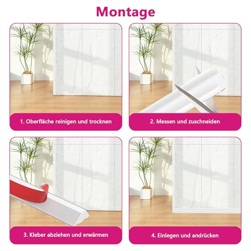 5 M Flexible Zierleisten Selbstklebend: Deckenleisten Selbstklebend 9mm x 12mm für Wandkanten Fliesenkanten (Weiß)