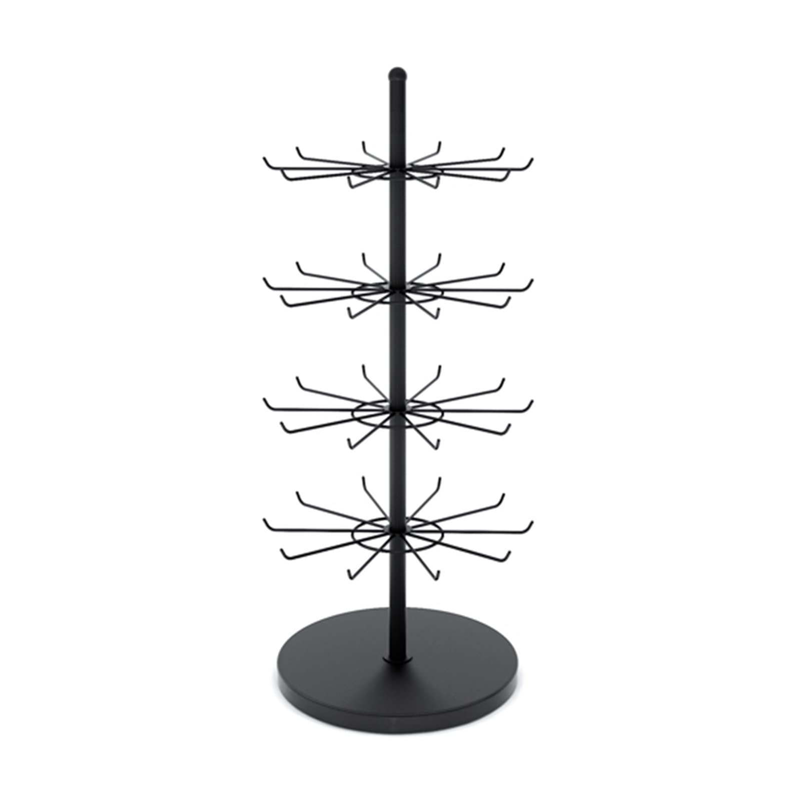 Rotating 4/5/6/7 Tier Jewelry Organizer Stand, Jewelry Tower, Store Retail Display Rack, Multifunctional Necklace Bracelet Earrings Keyring Socks, Black-40x160cm(6 Tiers)