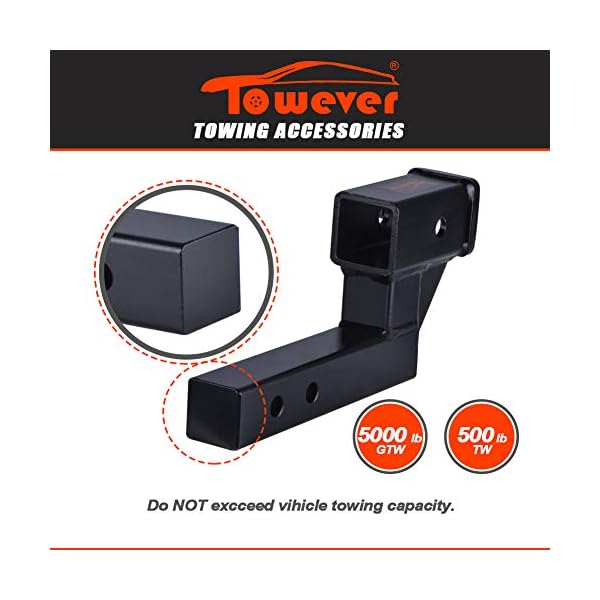 Towever 84122 Towever Hitch Extender 2 Inch Receiver with 4" Drop/Rise