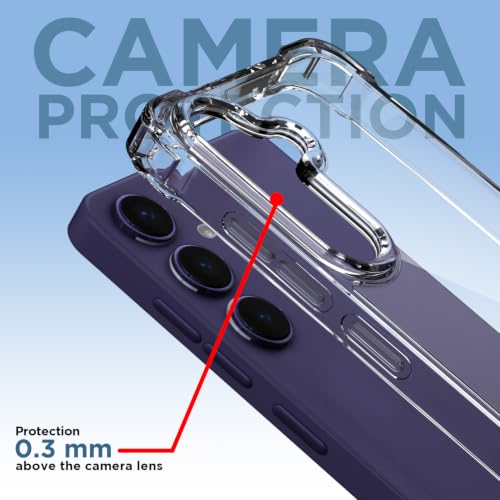 Image of Outlouders Back Cover for Samsung Galaxy S24 5G / S25 5G Clear Transparent PC + TPU Bumper Case with Raised Edges for Shockproof Protection (Transparent)