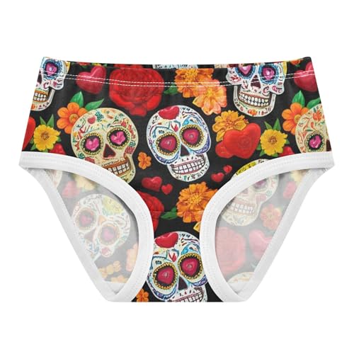 Cotton Girls Underwear Toddlers Colorful Day Dead Sugar Skulls Panties Little Girl Fancy Kids Undies Briefs 2t