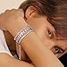 YOYUNLUO 4 Pcs Tennis Bracelet Set Silver Plated Marquise Cubic Zirconia CZ Diamond Dainty Adjustable Silver Bracelets for Women Brides Stackable Fashion Jewelry Wedding Prom Gift (Silver-4PCS Tennis Bracelet Set)