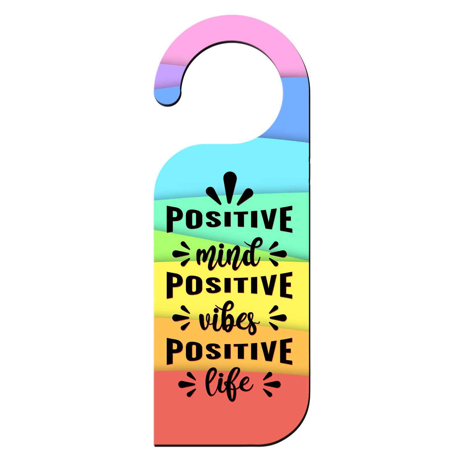ASHVAH Positive Mind, Vibes, Life Door Hanger/Sign - Do Not Disturb Knob Hanger/Tag for Bedroom, Couple, Studyroom, Home, Office, Meeting, Sleeping D-063