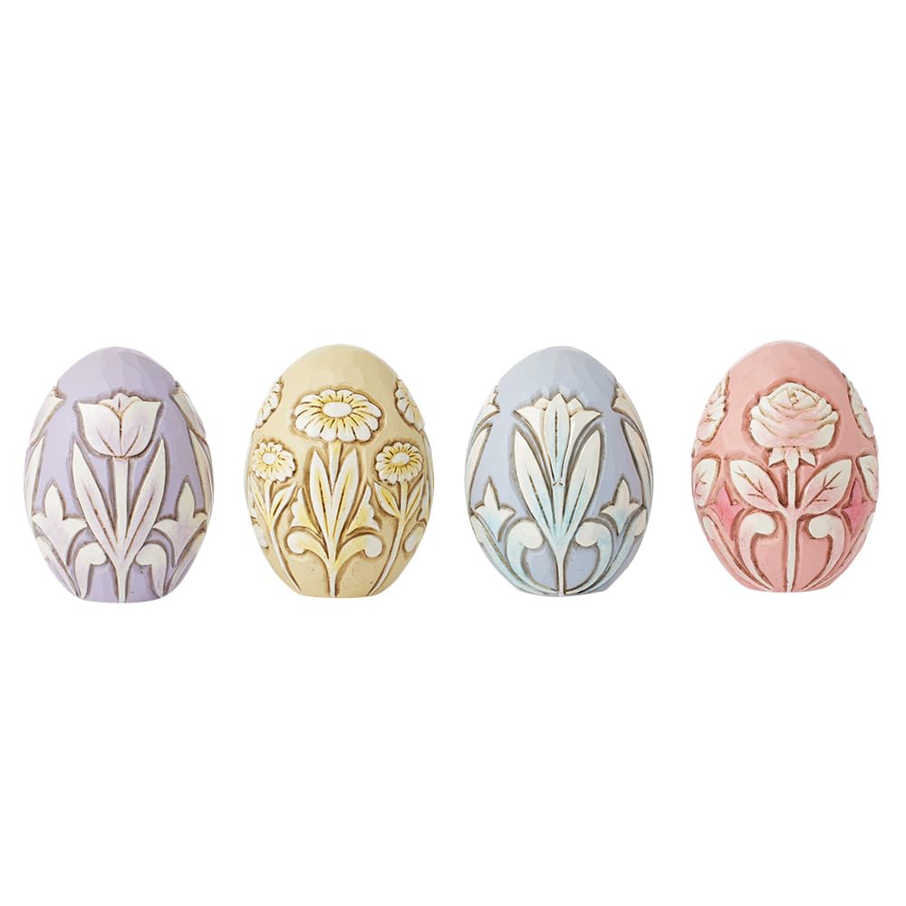 Enesco Jim Shore Heartwood Creek - Set di 5 statuette con cestino pasquale annuale e uova di Pasqua, in resina, realizzate a mano, da collezione, statuette pasquali decorative per la casa, 21 cm