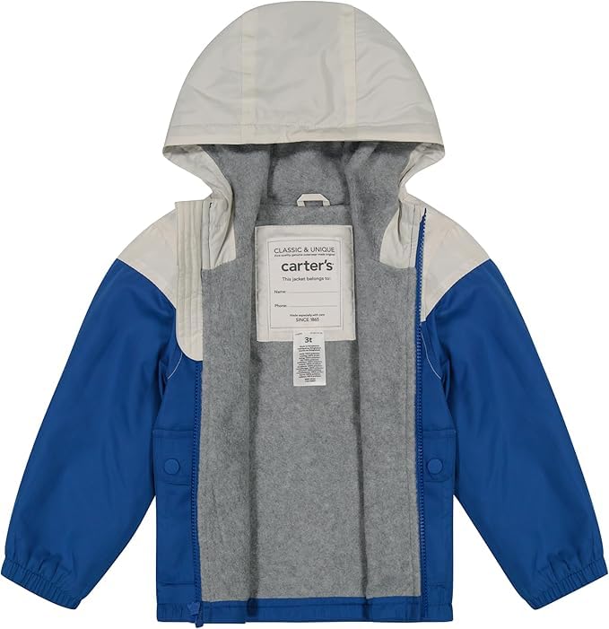 Image of Carter's Baby Boys' Midweight Water-Resistant Fleece-Lined Jacket with Snap Pockets