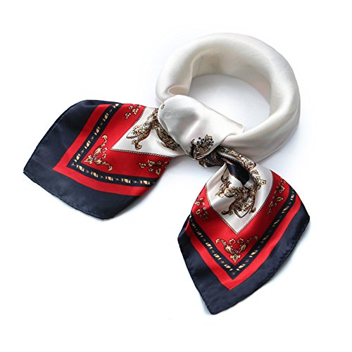 QBSM Womens 23.6 inch Satin Silk Feeling Formal Square Neck Scarf Head Hair Wraps