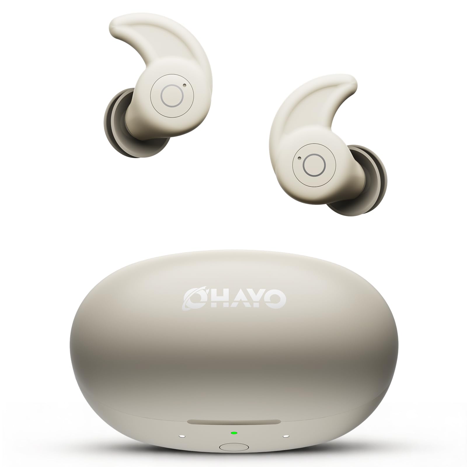 OHAYO Sleep Earbuds A10 Bluetooth 6.0 Noise Isolation Headphones for Side Sleepers No Touch Control Tiny Sleeping Ear Buds, White Noise APP