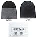 LETHMIK Duotone Knit Beanie Cap Unisex Acrylic Winter Hat with Warm Polar Fleece Lining Mix Grey