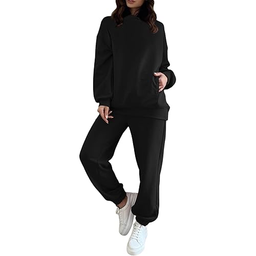 Fixmatti Women Hoodies Tracksuit Long Sleeve Sweatshirts Jogger Pant 2 Piece Outfits