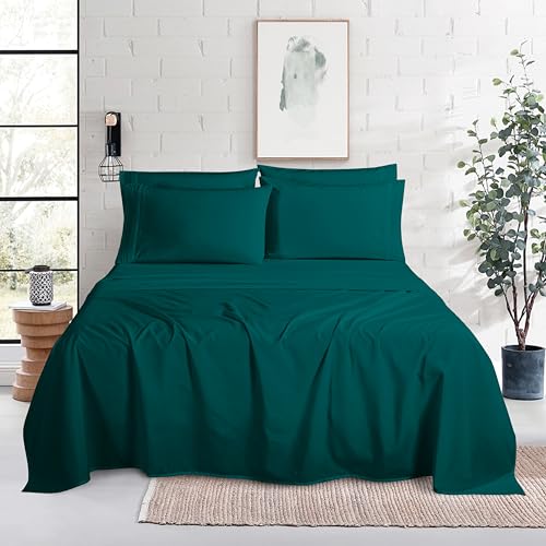 Image of Mocassi Luxury 4-Piece Sheet Set, Ultra Soft 1800 Premium Hotel Quality Microfiber Sheet Set, Fits Mattresses Up to 18 to 24 Inches Extra Deep Pocket - Breathable and Secure Fit, Twin, Marine Blue