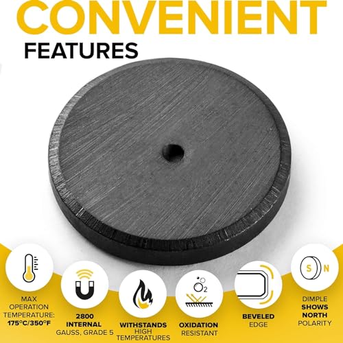 Image of Ultra-Strong Ceramic Round Magnets (1x0.15 inch /25x4mm, 120 pcs) - Heavy Duty Magnets, Non-Corrosive, High Thermal Resistance, Versatile For Home, Office, Workshop, Whiteboard, Fridge And Hobby Use