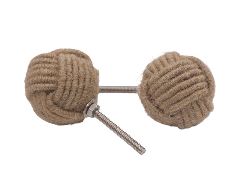 12 Rope Doorknobs Nautical Twisted Decorative Jute, Rustic Rope Knot Drawer Pull and Push, Furniture Handles/Knobs, Cabinets - Image 4