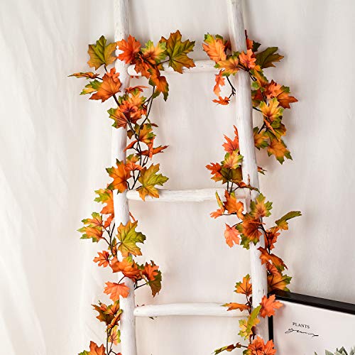 Artiflr 2 Stück Herbst-Ahornblatt-Girlande – 2 m/Stück, künstliche Laubgirlande, Herbst, hängende Herbstblätter… – Ansicht 5