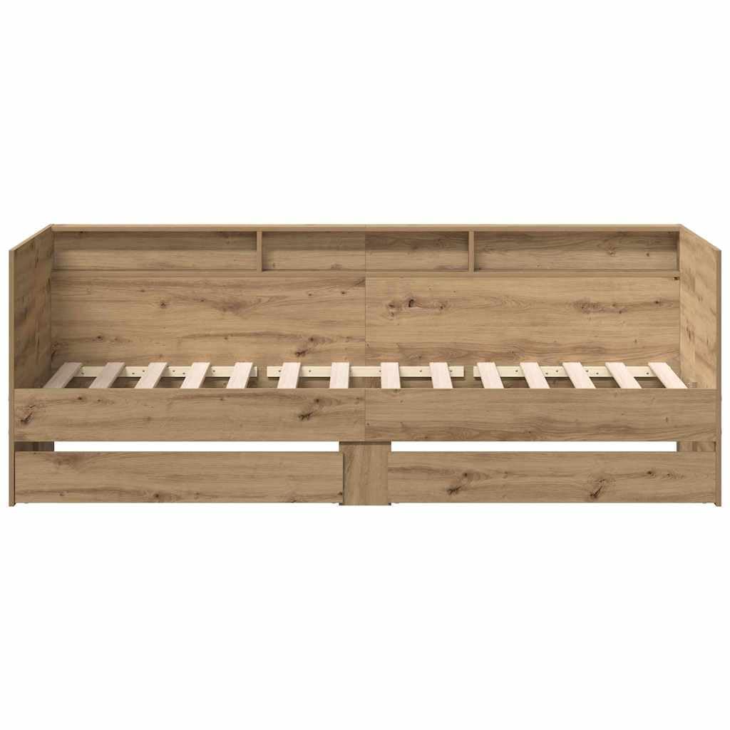vidaXL Tagesbett mit Regal Artisan-Eiche 100 x 200 cm Holzwerkstoff