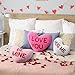 Yuntau 3 Pieces Sherpa Valentine‘s Day Heart Shaped Decorative Throw Pillow Red Pink Fluffy Love Decorative Cute Throw Pillows Aesthetic Coquette Room Decor for Gift Bed Sofa Couch (Printed Heart)