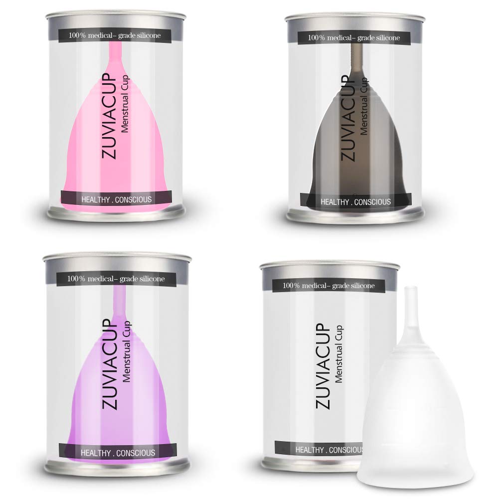 Menstrual Cups,Reusable Period Cup Softcups,Moon Cup Feminine Hygiene Products,Best Alternative Protection to Tampons and Cloth Sanitary,Regular&Heavy Flow (2 Small, 2 Large)