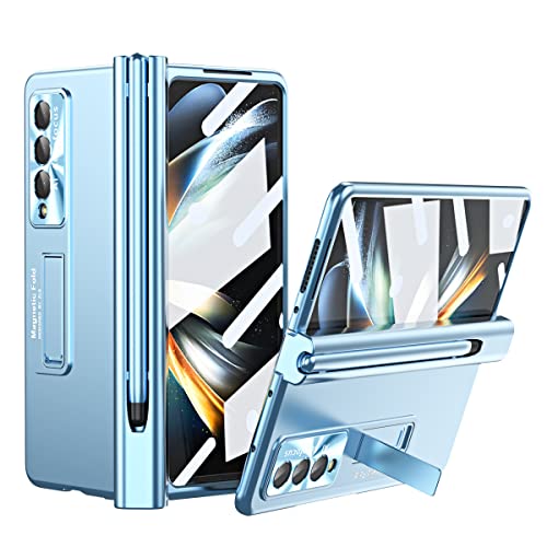 Coque Samsung Galaxy Z Fold 4 ABELIN bleue avec protège-écran et support