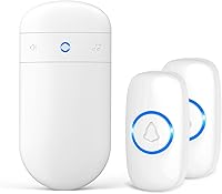 Vista 14 de SECRUI - Timbre inalámbrico con 2 botones – Kits de timbre para puerta delantera y trasera – Timbre operado por batería con 52 melodías, flash LED