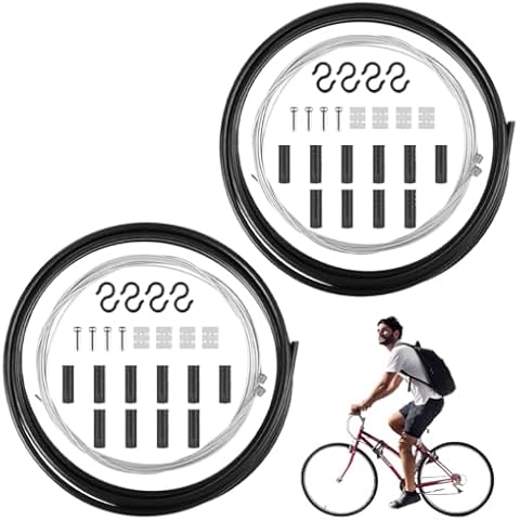 Syrvnto 2 Pack Bike Gear Cables Set Universal Gear Shifter Cable Kit Cover