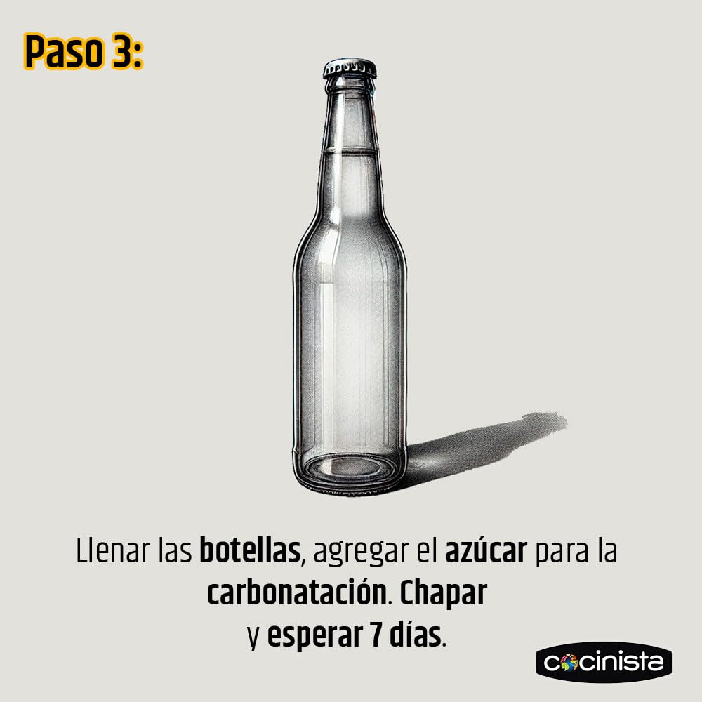Cocinista Kit Cerveza Artesanal Casera 30 L con Malta y Levadura Incluidas Fermentador con Grifo Antisedimento, Airlock, Chapador y 100 Chapas Guía en Español para Fermentar y Embotellar