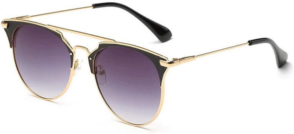 Sunglasses for Women, Transparent Flat Lenses Metal Frame