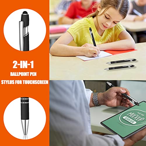 Lragvtbk 12 Pcs Blue Ink Ballpoint Pen With Stylus Tip, 1.0 Mm Metal Pen Stylus Pen For Touch Screens, 2 In 1 Thank You Pen Gift For Friends, Colleagues, Coworker, Office, Family(Multicolor) #TOP3