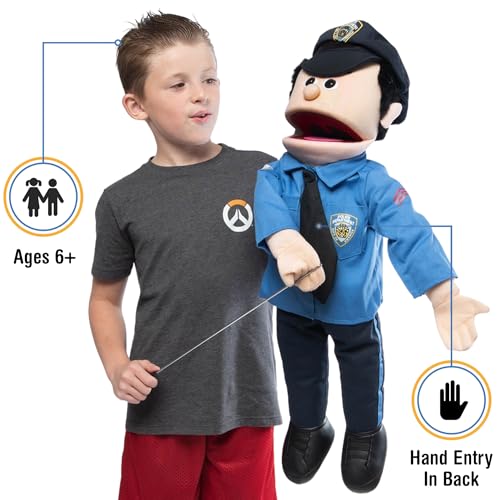 Buy 25" Policeman, Peach Male, Full Body, Ventriloquist Style Puppet