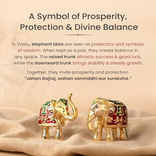 Image of Astrotalk Sampoorna Dhan YOG Gajraj Combo | Upward & Downward Trunk Elephant Pair for Vastu, Wealth & Prosperity | Home Decor for Living Room & Office | Vastu Items for Good Luck | Housewarming Gift