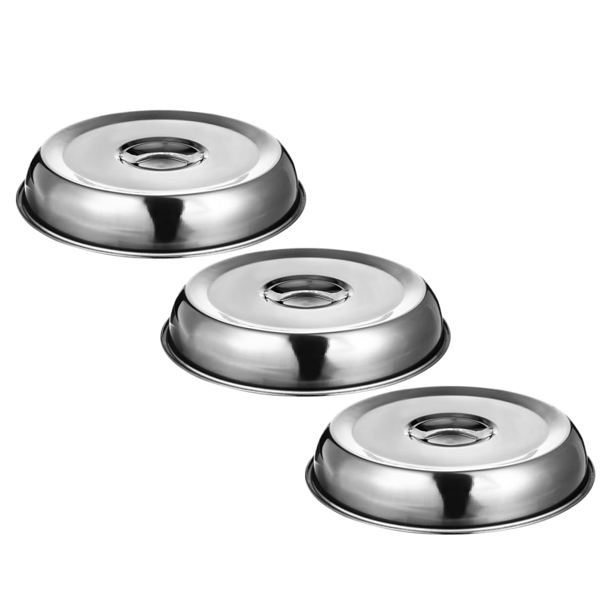 Cabilock 3pcs Stainless Steel Grill Cover Round Basting Cover Food Protecting Dome
