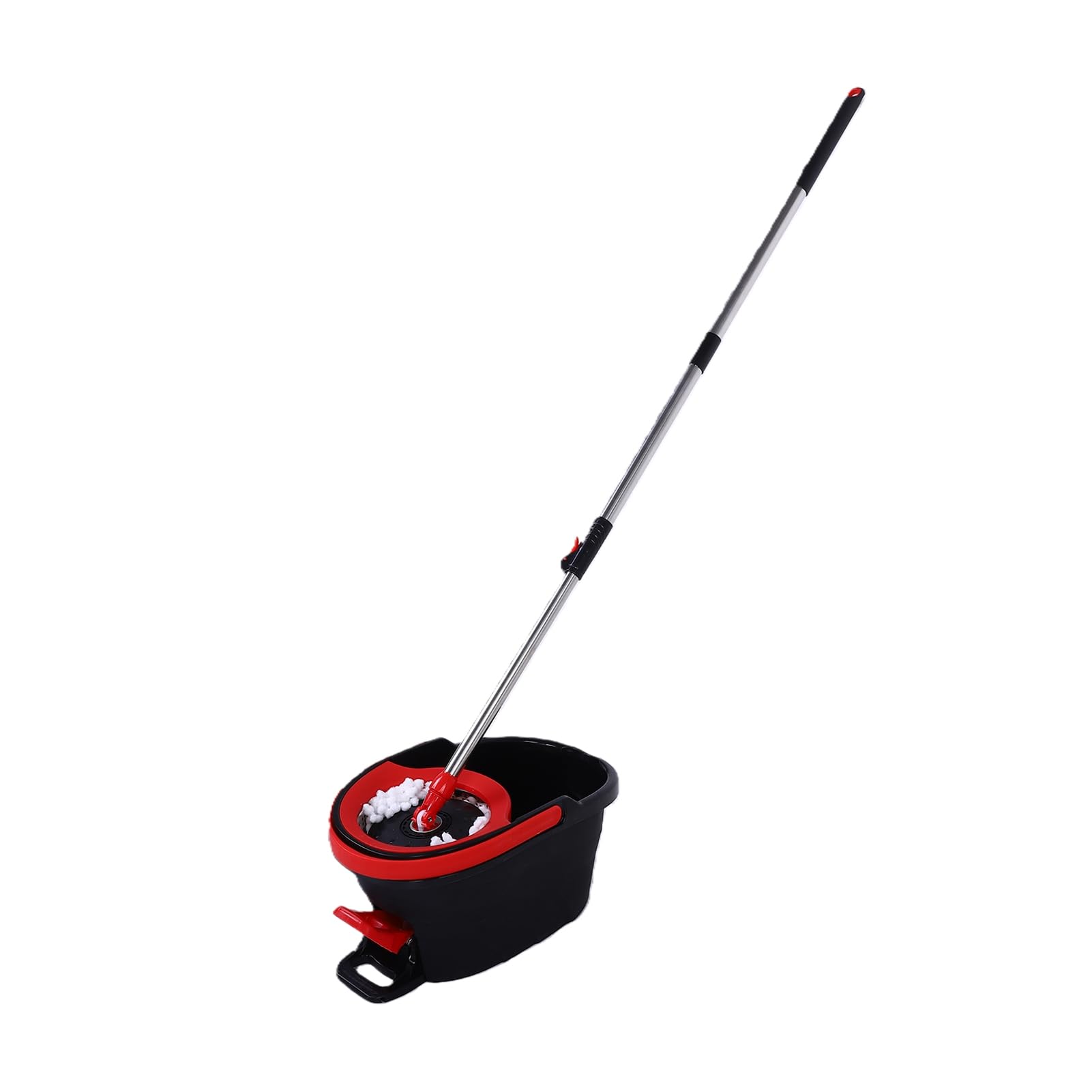 AUNMAS Juego de Cubo y Fregona Giratoria con Pedal de Deshidratación Automática, Cabezal Giratorio 360