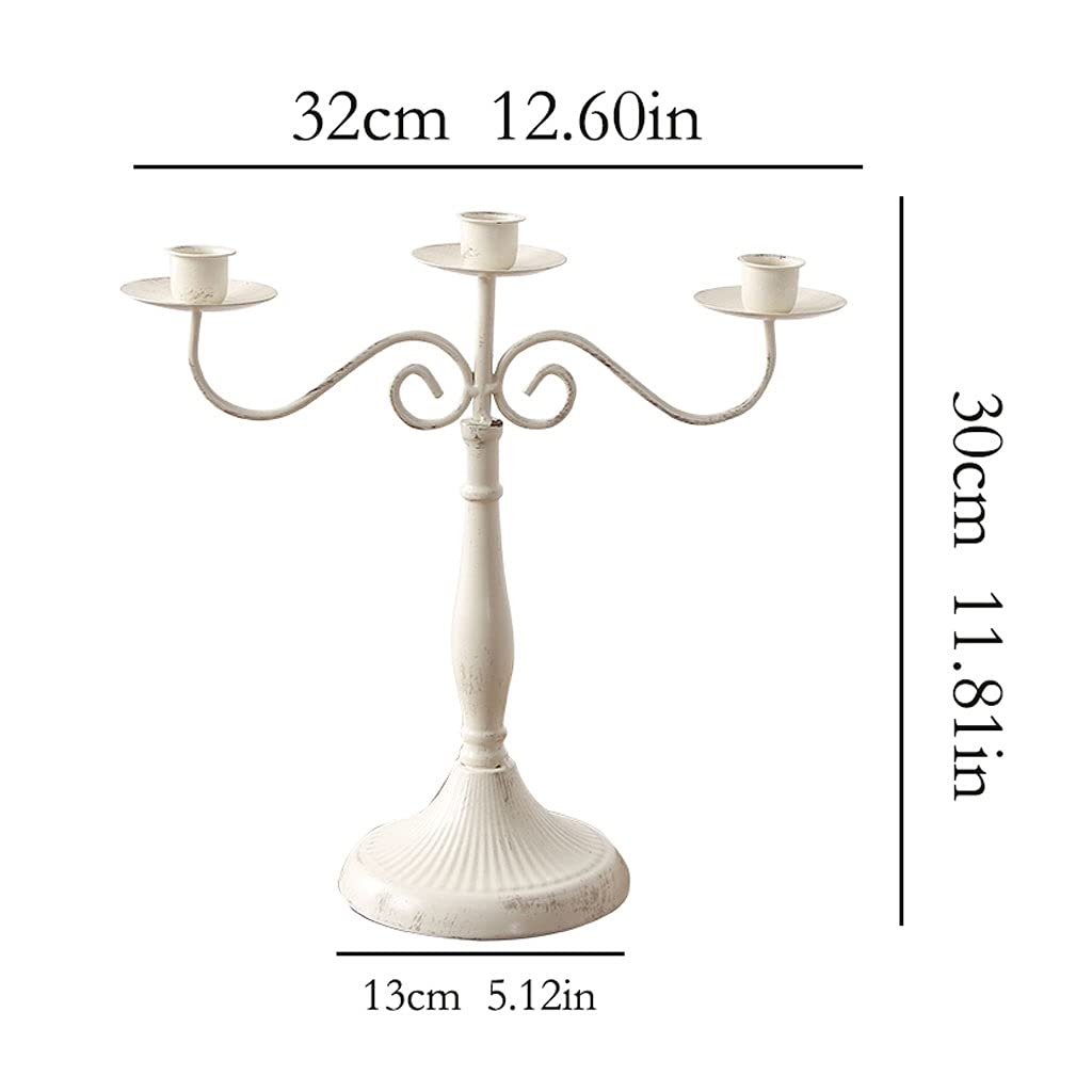 Candelabro de Hierro Forjado de Tres Cabezas Estilo Retro, candelabro con Velas para decoración de cenas, Accesorios para el hogar, decoración de Mesa de Boda, candelabros