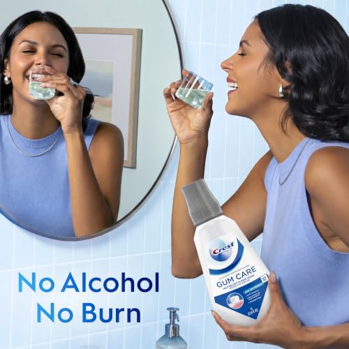 Crest Gum Care Alcohol Free Mouthwash, Cool Wintergreen, Value Twin Pack, 2 x 1L (33.8 fl oz) Bottles, Helps Prevent & Reduce Gingivitis, Neutralizes Plaque Around the Gum Line, No Burn Oral Rinse - image 6