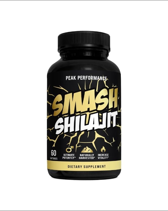 Smash Himalayan Shilajit Cápsulas de 500 mg de administración  20% extracto de ácido fúlvico  60 cápsulas veganas (30 porciones)  Suplemento de