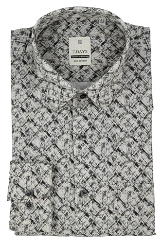Image of 7-DAYS Men's Premium Formal Printed Shirt - 100% Cotton, Regular Fit, Full Sleeves, with Pocket - Stylish for Special Occasions.