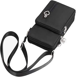 Black Color Small Phone Purse Crossbody Bag for Women for Samsung Galaxy S20 FE / S21 FE / S21 S22 Plus/Z Fold 3 / A22 A32 A20 A51 A52, Armband for Moto G Stylus Power 2020 / OnePlus 9 8 / Pixel 6