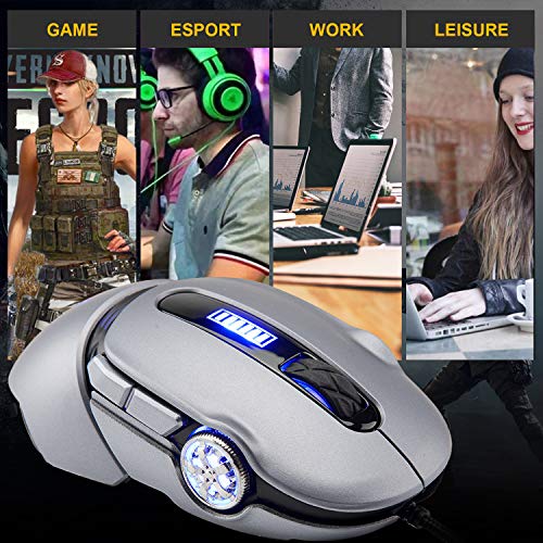 FELICON RGB Wired Gaming Mouse with Ergonomic Design, Adjustable DPI, and 8 Buttons for PC/Mac Gamers