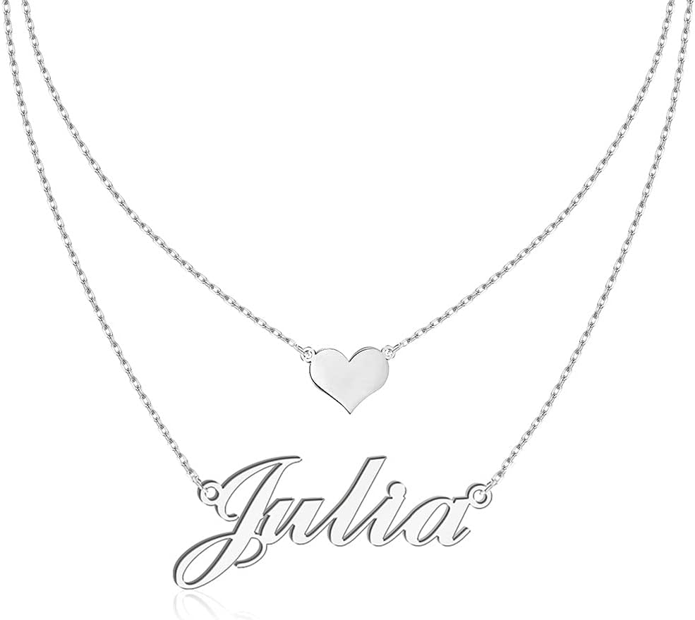 DayOfSheCustom Name Necklace for Girlfriend Gifts, 18K Gold Plated Layered Names Necklace Personalized Gifts for Wife Mother