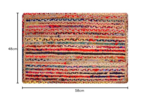 Image of Jute Braided Natural Hand Woven & Reversible Rug for Living Room Kitchen Entryway, Farmhouse Rustic Burlap Carpet Floor Mat (P /P, 5X8-feet)