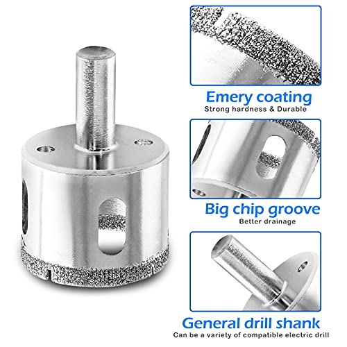 Image of Luomorgo 2Pcs 38mm /1 1 /2 inch Diamond Hole Saw | 1.1 inch Cutting Depth, Diamond Drill Bits, For Glass Ceramic Marble Porcelain Tile, For Granite Quartz Gemstone