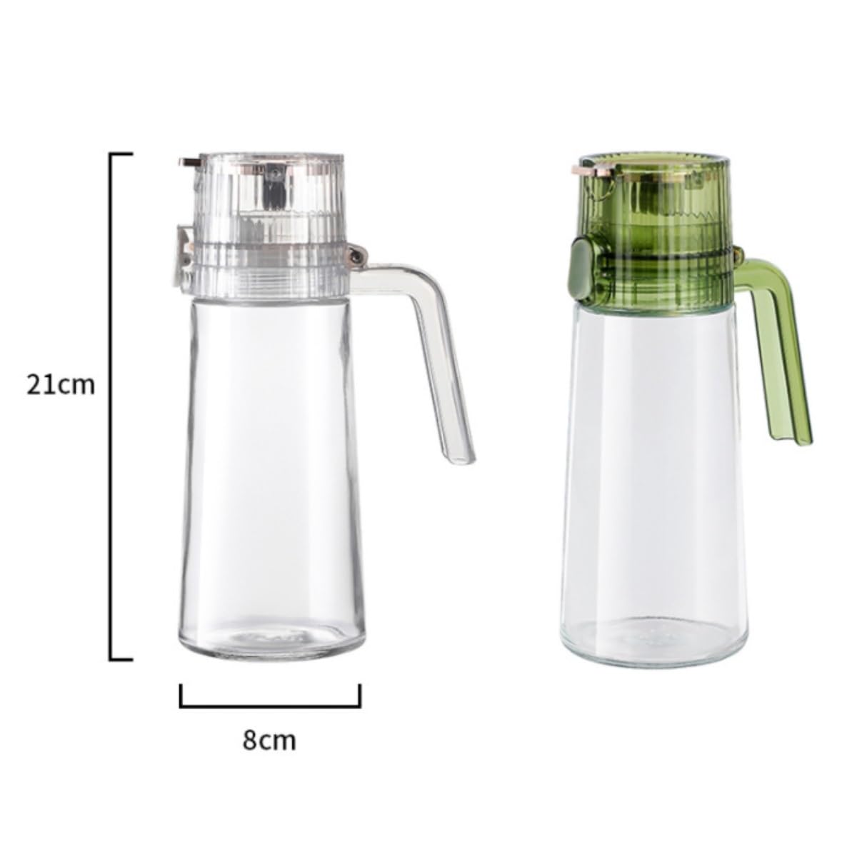 Dispenser per Salsa di Soia Pentola For Olio In Vetro Da Cucina For Uso Domestico, 2 Pezzi, Senza Bottiglia Di Aceto For Salsa Di Soia E Olio Appeso Contenitore Dell'olio(Transparent)