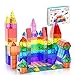 PicassoTiles 60ピースセット60pcsマグネットビルディングタイルクリア磁気3Dビルディングブロック建設プレイボード-想像を超えた創造性、インスピレーション、レクリエーション、教育、従来型