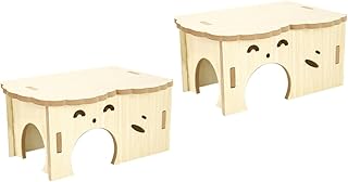 Balacoo 2 Pçs Hamster Ninho De Madeira Hamster Cabine Hamster Brinquedo Chinchila Woooden Casa Coelho Brinquedos Decoração De Madeira Brinquedo Para Animais De Estimação Hamster