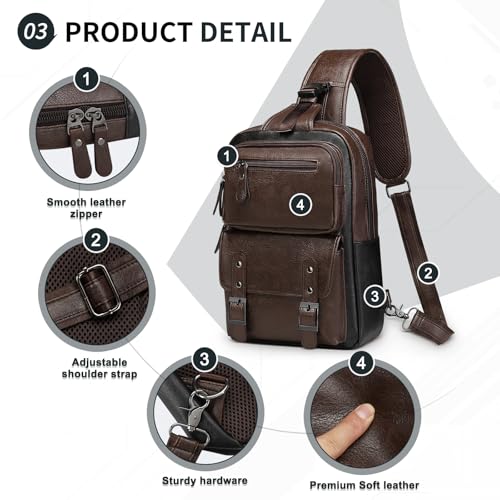 Image of Convertible Sling Bag Crossbody Backpack, Bags with Headphone Jack Shoulder Bag